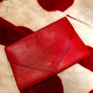Louis Vuitton Red Epi Art Deco Clutch